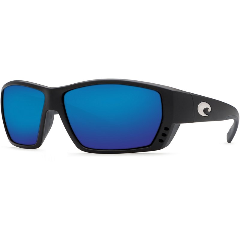 Costa Tuna Alley 580P Polarized Sunglasses, Matte Black/Blue Mirror