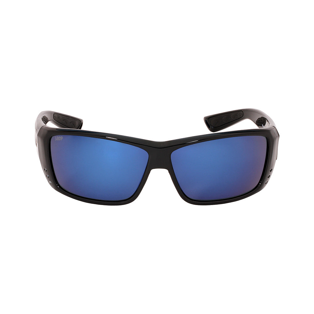 Costa Del Mar Men S Cat Cay Polarized Rectangular Sunglasses  Matte Black/Grey Blue Mirrored Polarized-580P  61 Mm