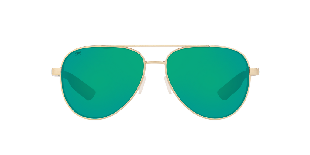 Costa Del Mar Peli 4002 Sunglasses 400201 - Gold - Green Mirror 580g Unisex Pilot