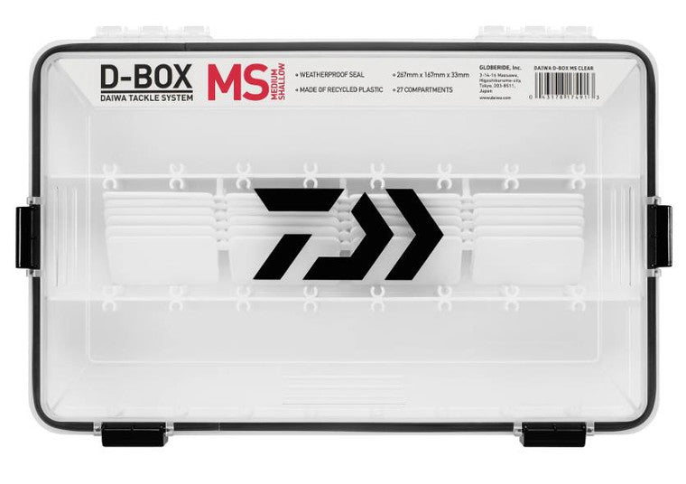 Daiwa D-Box Tackle System, 10.63in X 6.75in X 1.25in, Medium Shallow, 27 Compartments, D-BOXMS