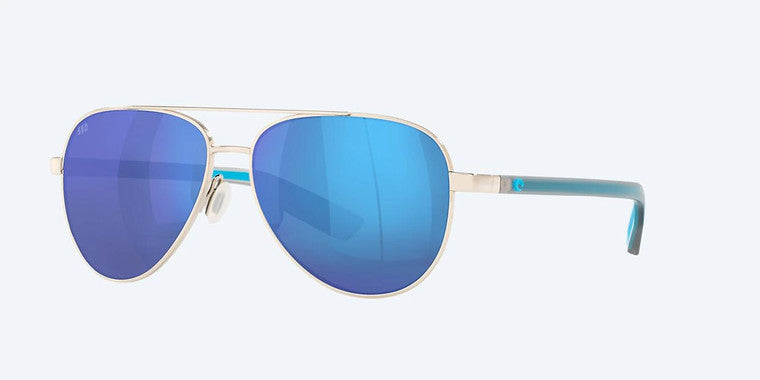 Sunglasses Costa Del Mar 06 S 4002 400209 Peli 288 Shiny Silver Blue Mir