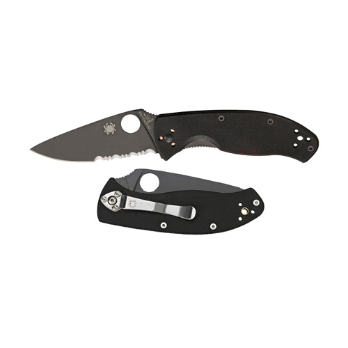 Spyderco Tenacious Lightweight Pocket Knife, Black Combination Edge