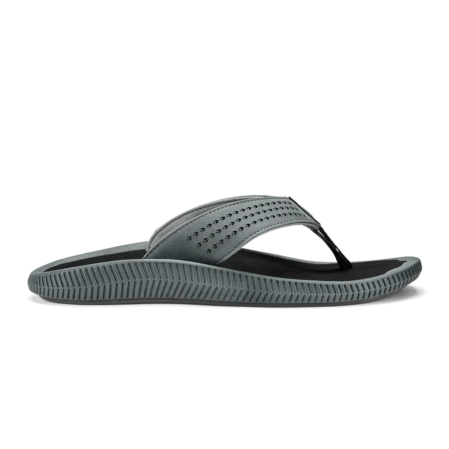 Olukai Ulele Men's Sandals Dark Shadow Black Size 9