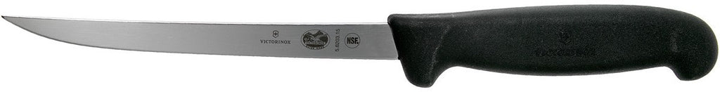 Victorinox 6" Boning Knife, Narrow Blade, Semi-flexible, Black Fibrox Handle 5.6203.15