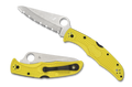 Spyderco Pacific Salt 2 Knife, 3.78in Serrated Yellow FRN Handle
