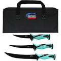 Danco Roll up Knife Kit, Black Teflon Coated 1.4116 Stainless Blade, Seafoam Green Synthetic Handle, RKB-P-010