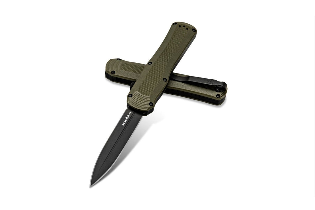 Benchmade Autocrat Automatic Knife, 3.71in Double Edge, Olive Drab