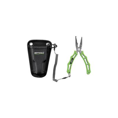 SPRO 6 Fishing Pliers with Lanyard & Sheath Stainless Steel Non-Slip Handle Green SKU - 771747