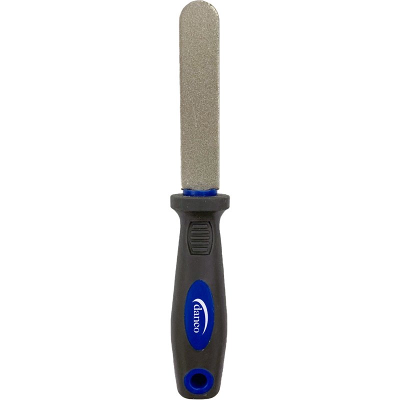 Danco 6in Hook File, 6.5in Overall, 2.75in Dual Sided Diamond Hook File, 400/600 Grit, Black Rubberized ABS Handle, HF-E-011