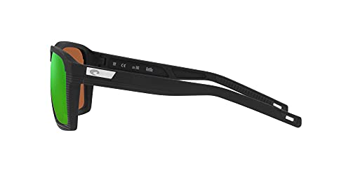 Costa Del Mar Antille 9083 Sunglasses 908303 - Black - Copper Green Mirror 580g Men Square