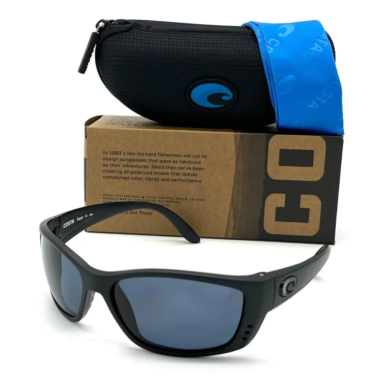 Costa Fisch 580P Polarized Sunglasses Blackout/Gray Lens