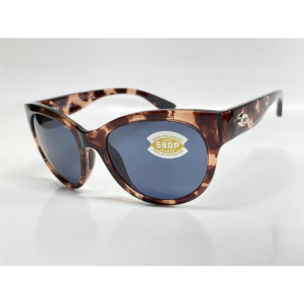 Costa Maya 580P Polarized Sunglasses, Shiny Coral Tortoise/Gray