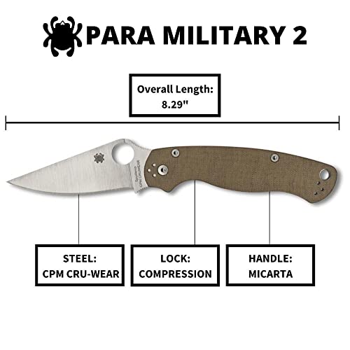 Spyderco Para Military 2 Folding Knife Pack of 1