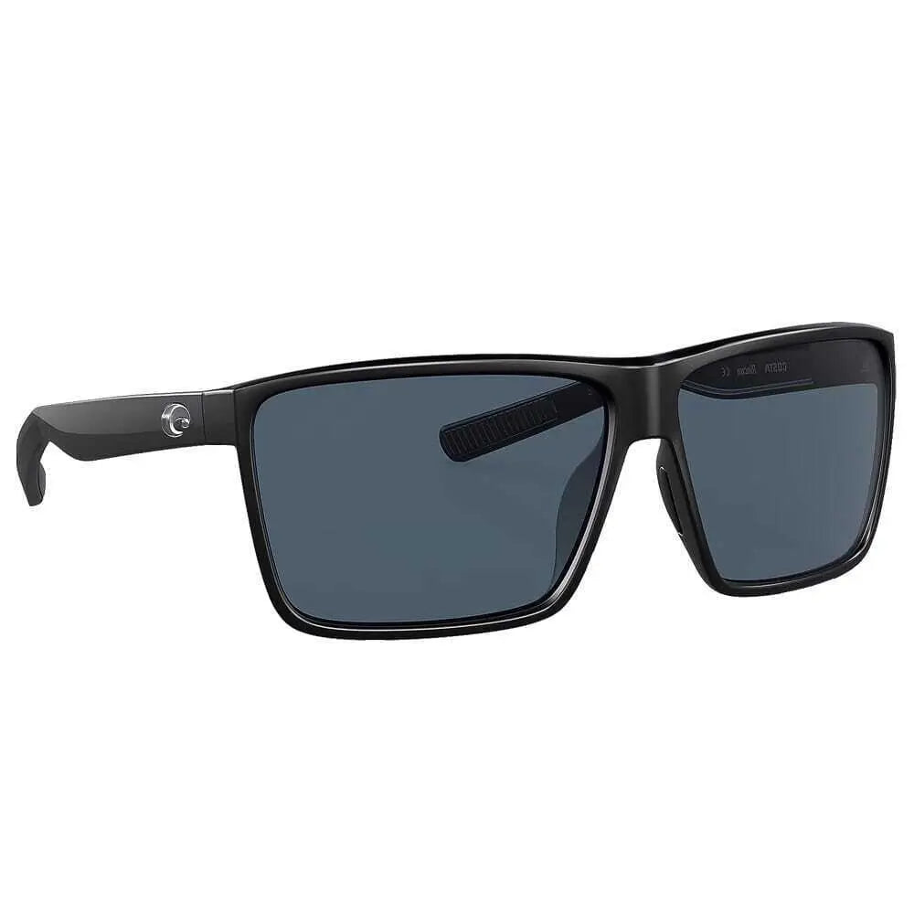 Costa Del Mar Men's Rincon Fishing and Watersports Polarized Rectangular Sunglasses, Matte Black/Grey Polarized-580G, 63 Mm