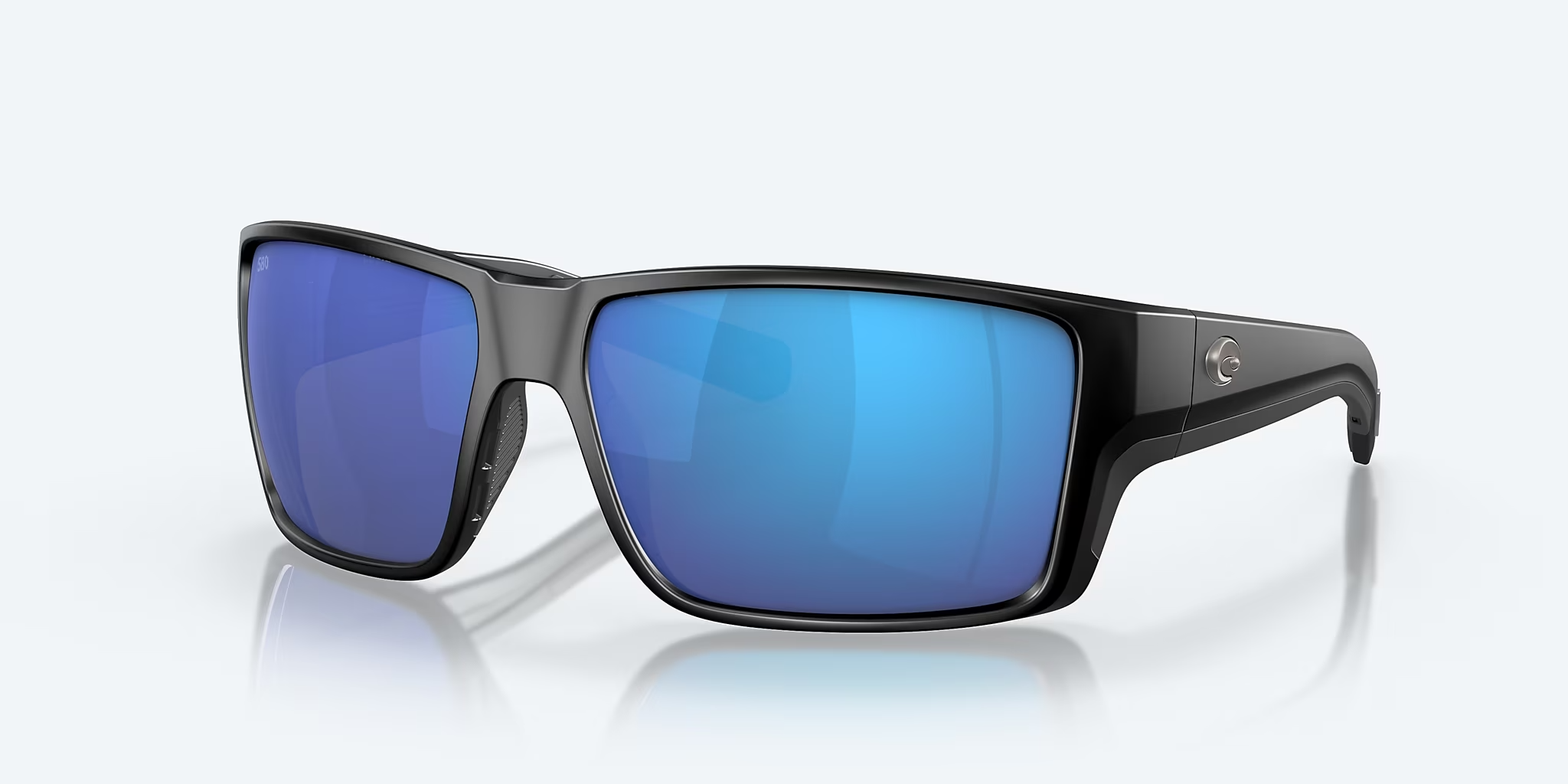 Costa Reefton Pro 580G Polarized Sunglasses, in Matte Black Frame/Blue Mirror Lens | by West Marine