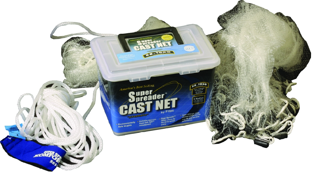 Fitec 10460 SS1000 Super Spreader Cast Net Clear Mono 3/16  Mesh 6