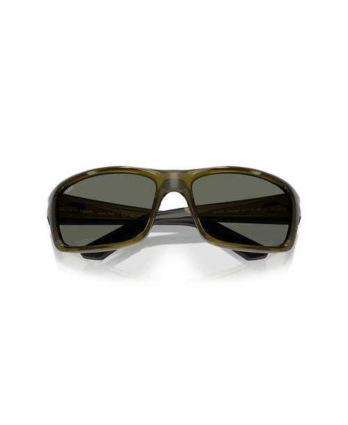 Costa Del Mar Men S Cat Cay Polarized Rectangular Sunglasses  Matte Black/Grey Blue Mirrored Polarized-580P  61 Mm