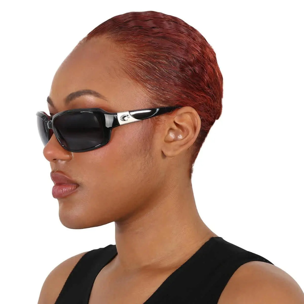 Costa Women's Isabela 580P Polarized Sunglasses, in Black/Coral Frame/Gray Lens | by West Marine