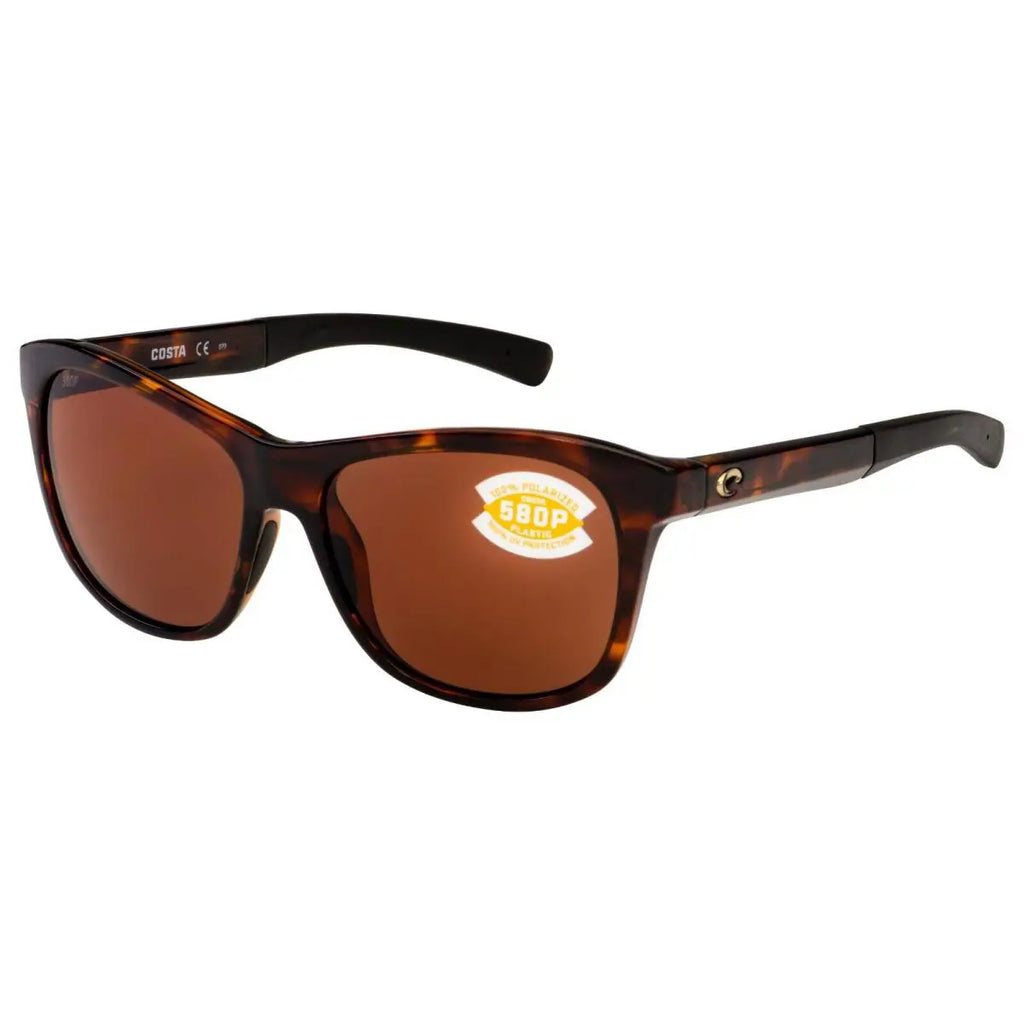 Costa Del Mar Vela 9027 Sunglasses 902703 - 10 Shiny Tortoise - Copper 580p Men Rectangle