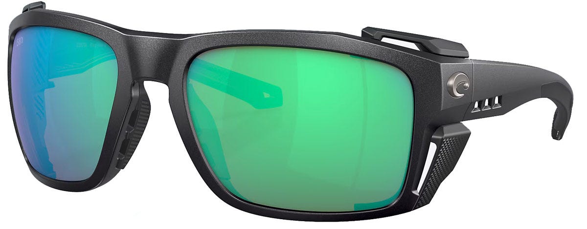 Costa Del Mar King Tide 8 9111 Sunglasses 911102 - Black - Green Mirror Men Rectangle