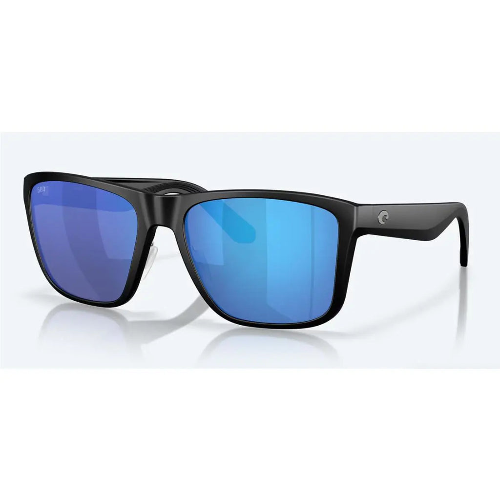 Costa Los Alijos 580G Polarized Sunglasses, Matte Black/Blue Mirror