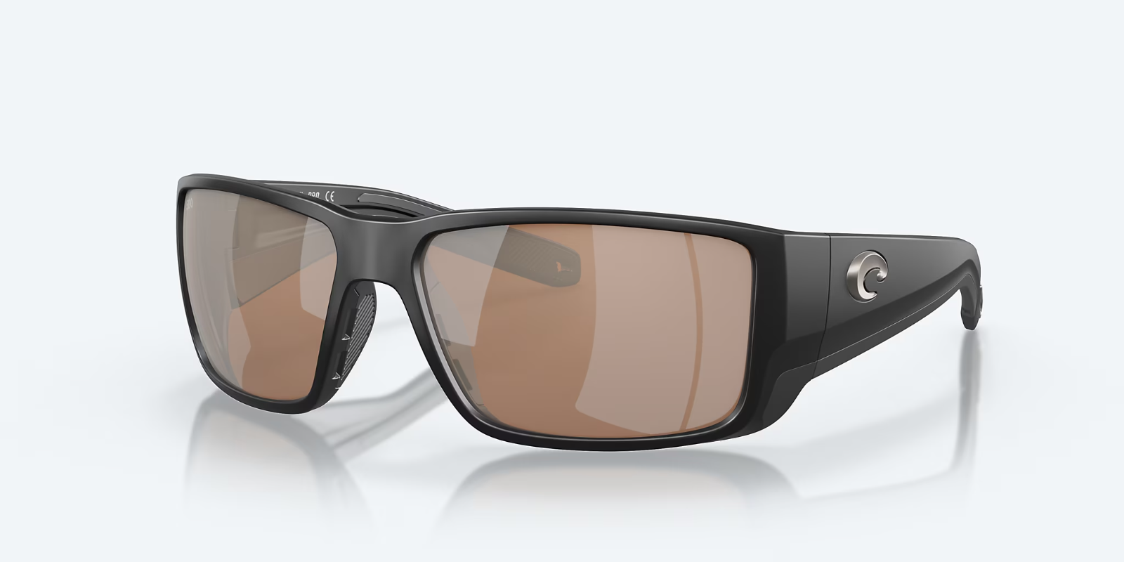 Costa Blackfin Pro 580G Polarized Sunglasses, in Matte Black Frame/Copper Silver Mirror Lens | by West Marine