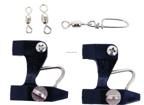 Black Marine RC70 Kite Release Clip Kit/Black W/2 Pre-drilled Clips #5 #7 Swivels & Snap Swivels, RC70