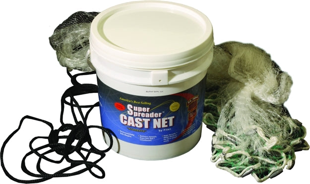 Fitec GS1500 Ultra Spreader Cast Net Clear Mono Lead 3/8 Mesh 10', 10510