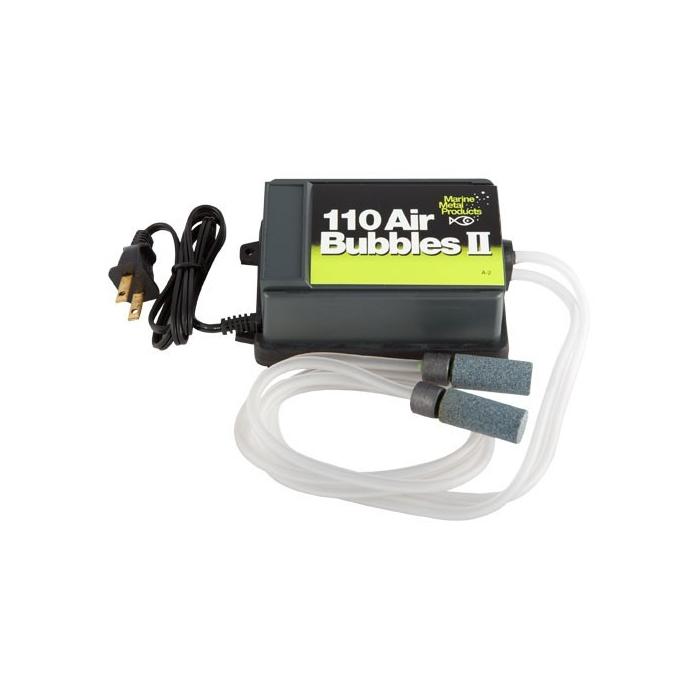 Marine Metal Products Air Bubbles II Aquarium Pump, Black