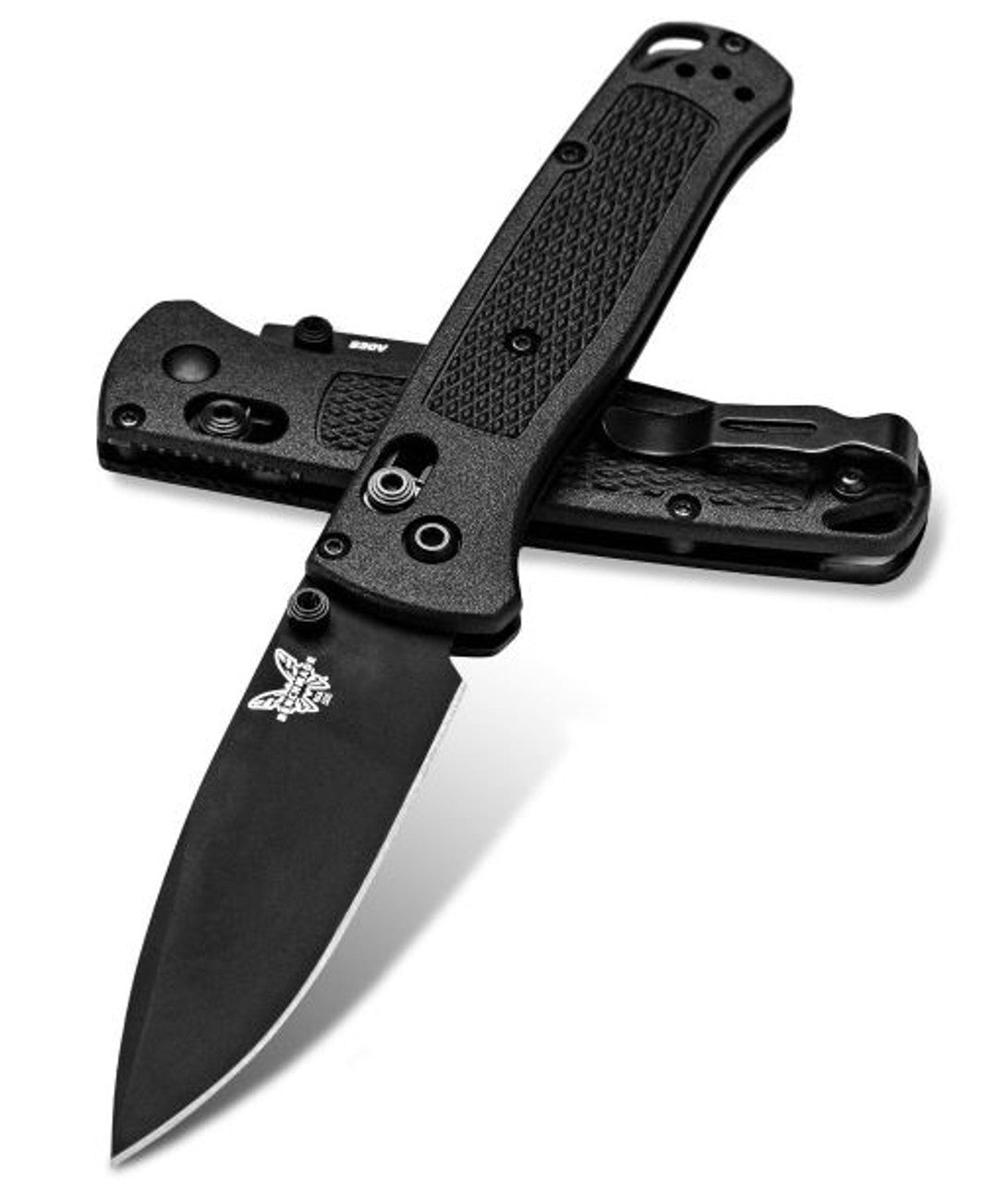 Benchmade Bugout AXIS Folding Knife, DLC Plain Blade, Graphite Black