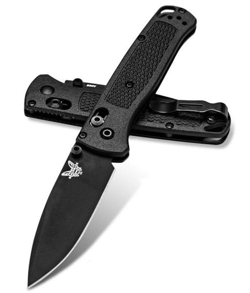 Benchmade Bugout AXIS Folding Knife, DLC Plain Blade, Graphite Black