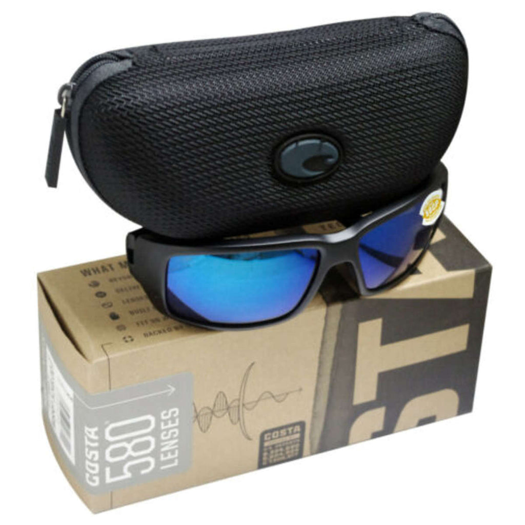 Costa Fantail 580P Polarized Sunglasses, Blackout/Blue Mirror