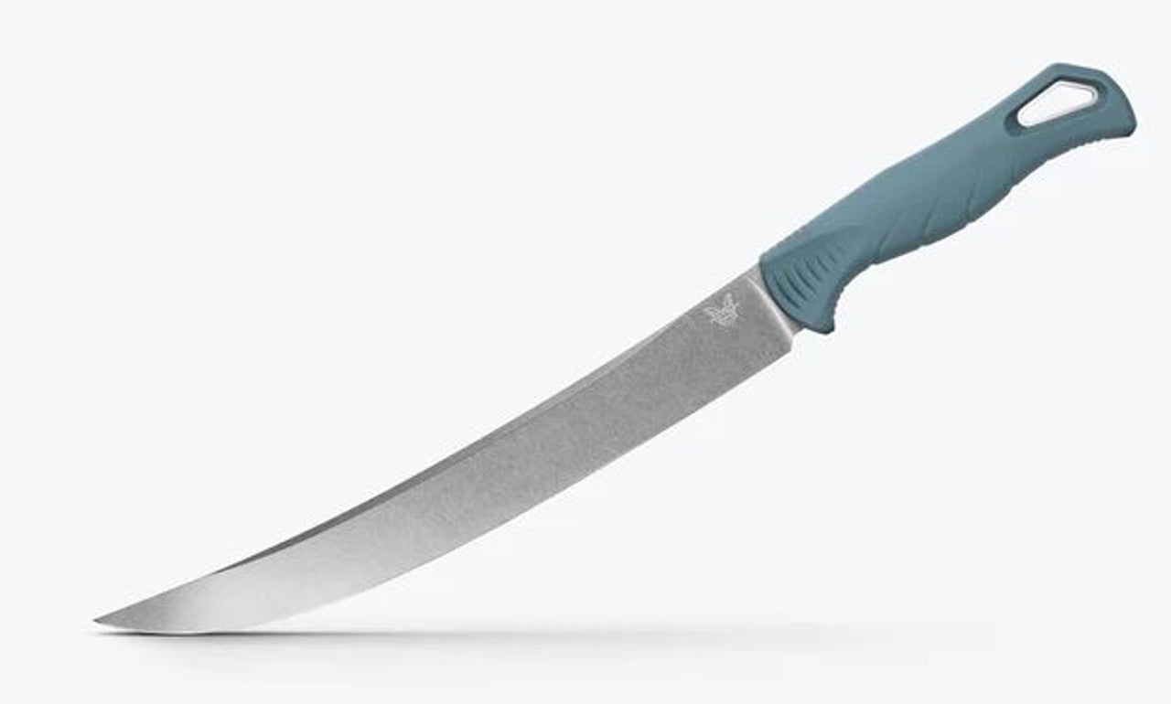 Benchmade Fishcrafter Outdoor Knife with Fixed Blade and SelectEdge Trailing Point (Depth Blue)