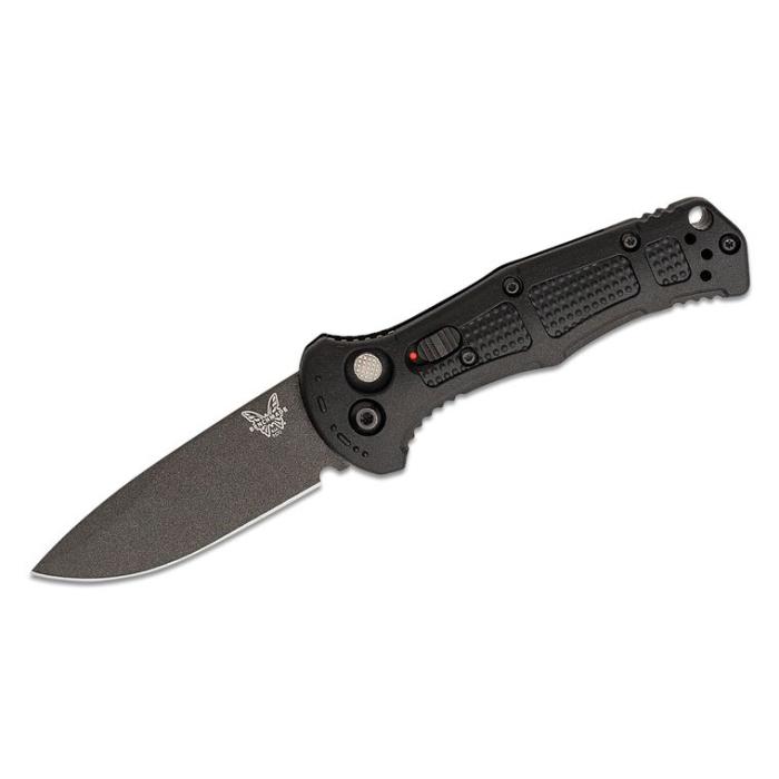 Benchmade Mini Claymore Automatic Knife, 3in Drop-point, Grivory Black