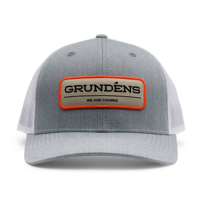 Grundens We Are Fishing Trucker Hat - Grey/White One Size Fits Most