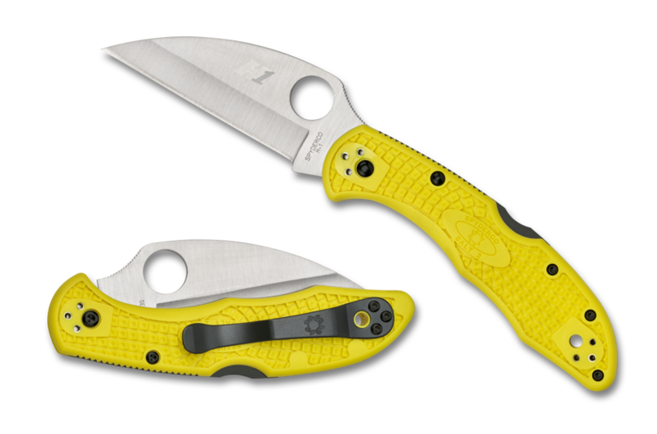 SPYDERCO Salt 2 Lightweight Yellow Wharncliffe H1 Plain Knife