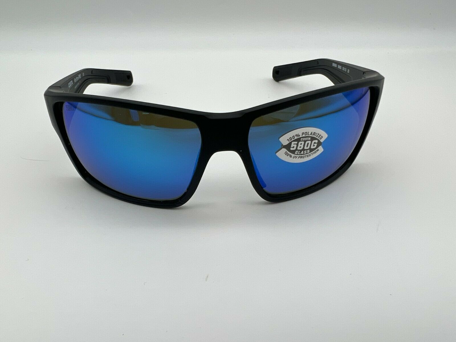 Costa Reefton Pro 580G Polarized Sunglasses, in Matte Black Frame/Blue Mirror Lens | by West Marine