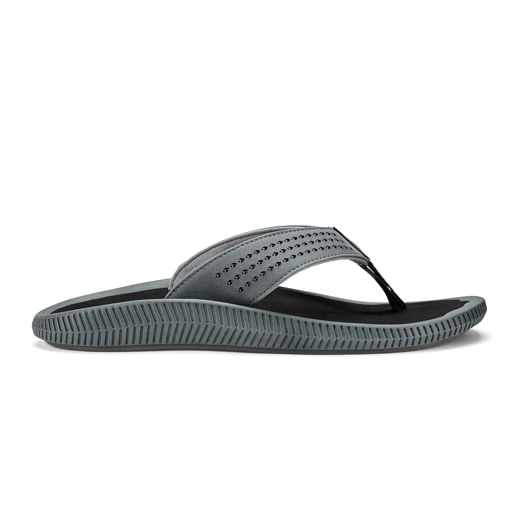 Olukai Men’s Ulele Dark Shadow Black - 8