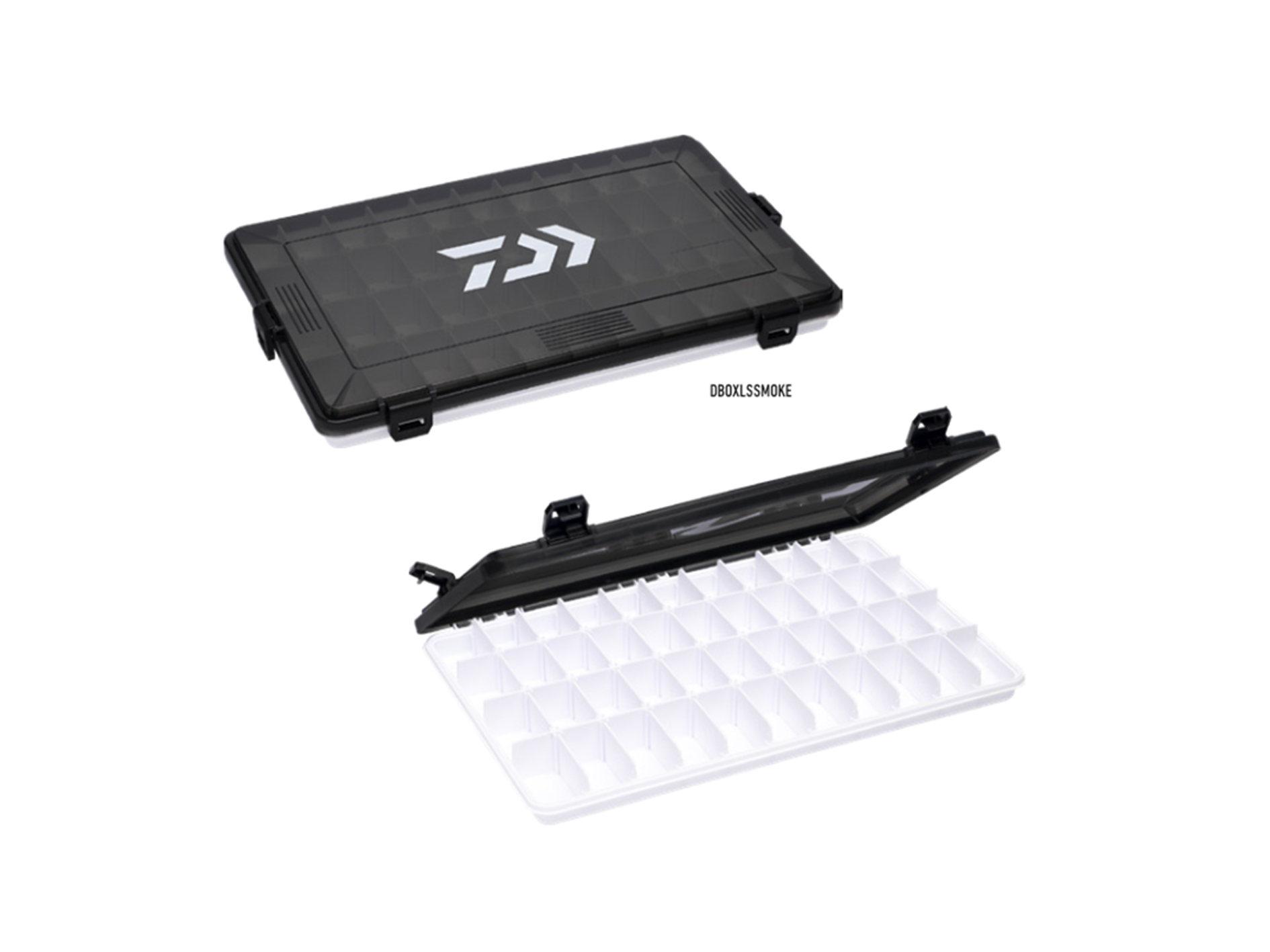 Daiwa D-Box Tackle System, 13.5in X 8.5in X 1.25in, Large Shallow, 44 Compartments, Recycled Plastic Construction, D-BOXLS