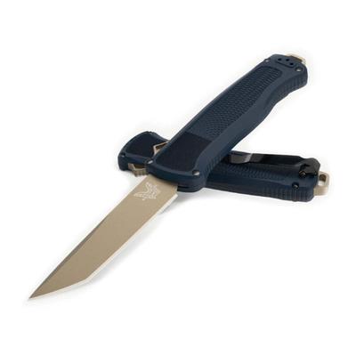 Benchmade Shootout Automatic Folding Knife, 3.51in, CPM-CruWear, Tanto Blade, Crater Blue Handle, 5370FE-01