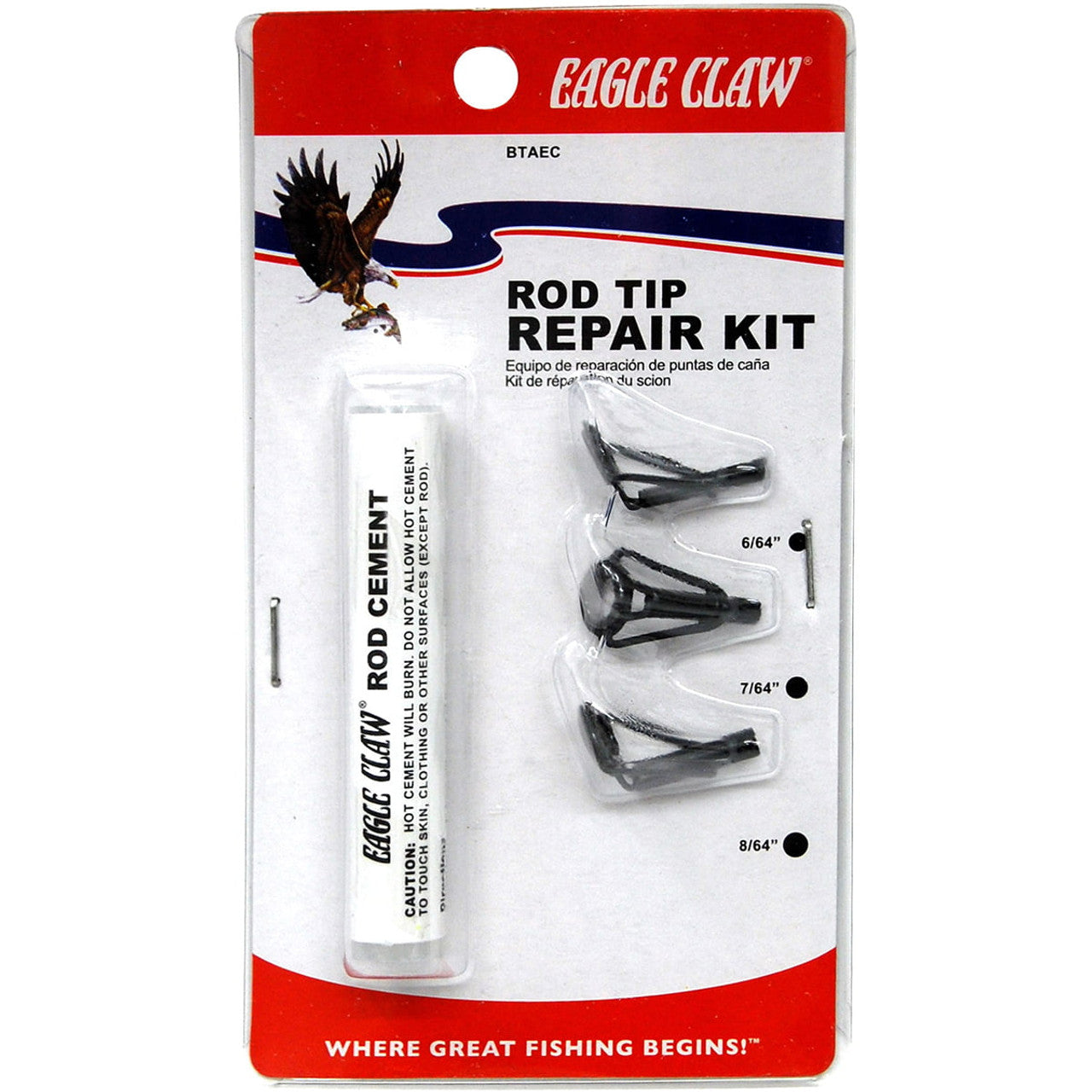Eagle Claw Rod Tip Repair Kit w/Glue Black