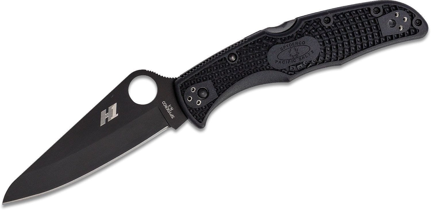 Spyderco Pacific Salt 2 Folding Knife 3.78in Plain Black