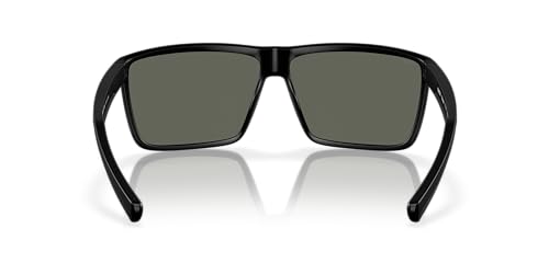 Costa Del Mar Men's Rincon Fishing and Watersports Polarized Rectangular Sunglasses, Matte Black/Grey Polarized-580G, 63 Mm
