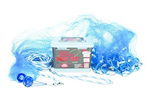 Fitec SS100L Super Spreader Fishing Cast Net  Blue  7  Radius  3/8  Mesh  1 Lb Wts