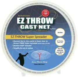 Fitec EZThrow 1000 Super Spreader Cast Net 6' X 3/8" Mesh, Clear,1 Lb Wts